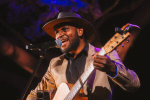 Chris Cobb singing at gala